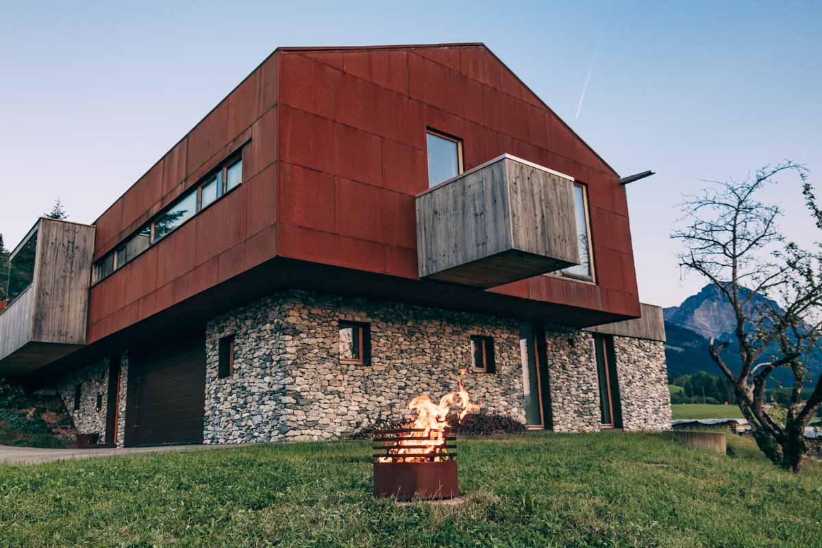 CUBE Brasero rouille